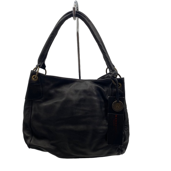 Wanderers Bags Wanderers Black Leather Toulouse Double Handle Purse